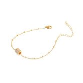 High-grade Gold plated transfer bead titanium steel bracelet -S140G